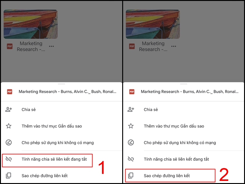 Bạn có thể chia sẻ nhanh cách lấy liên kết của tệp