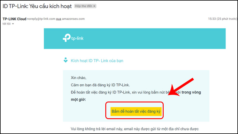 Đăng nhập vào Email của bạn để hoàn tất việc đăng ký > Chọn vào Bấm để hoàn tất việc đăng ký > Đăng nhập vào lại ứng dụng và hoàn tất quá trình đăng ký