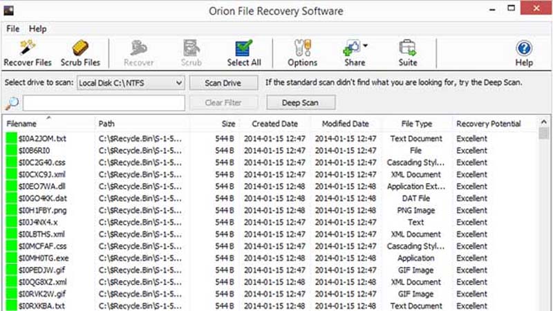 Phần mềm Orion File Recovery Sofware