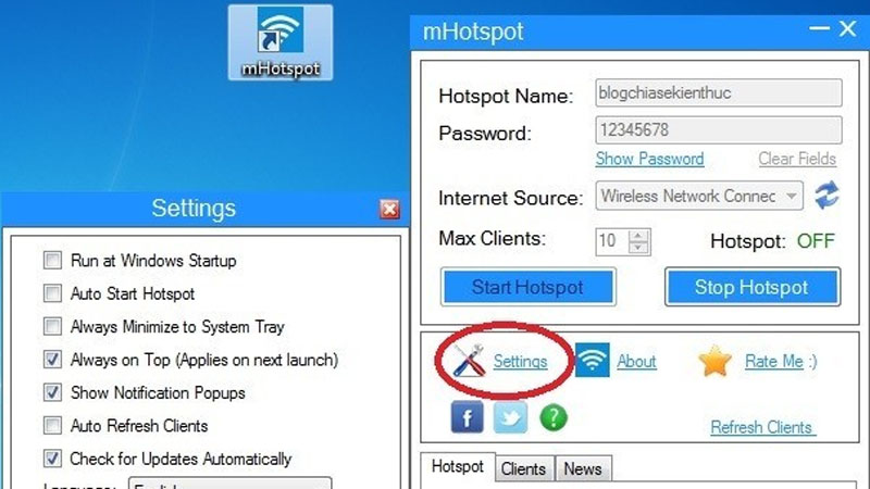 Phần mềm MHotspot