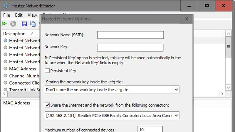 Phần mềm HostedNetworkStarter