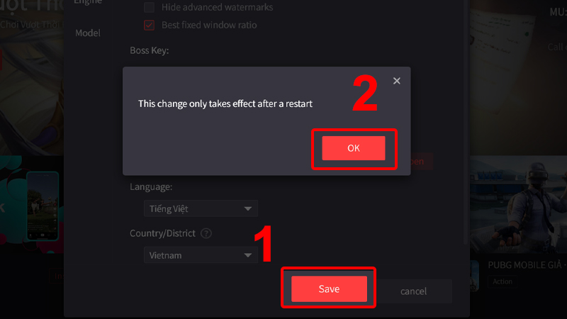 Chọn Save và chọn OK