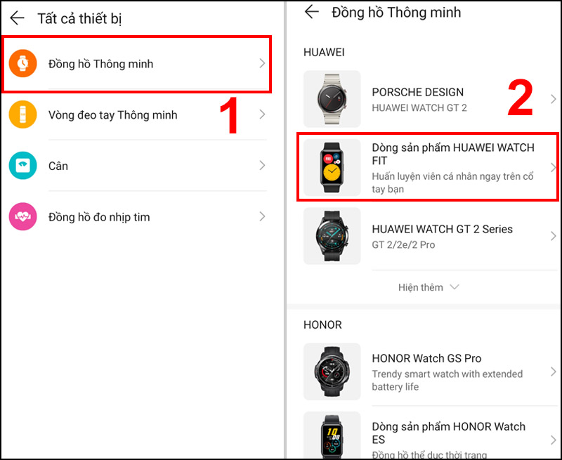 Chọn Dòng sản phẩm HUAWEI WATCH FIT