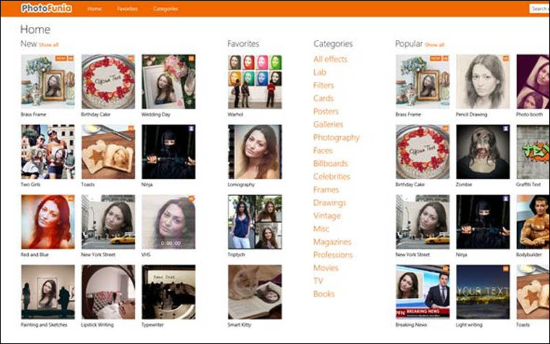 Phần mềm cắt, ghép ảnh online Photofunia trên máy tính