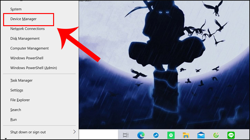 Nhấn tổ hợp phím Windows + X sau đó chọn tiếp Device Manager.