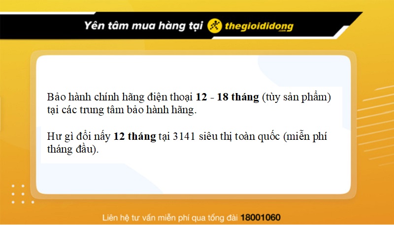 Chính sách bảo hành tại Thế Giới Di Động