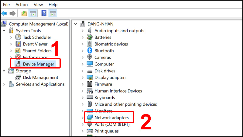 Vào Device Manage và mở rộng phần Network adapters