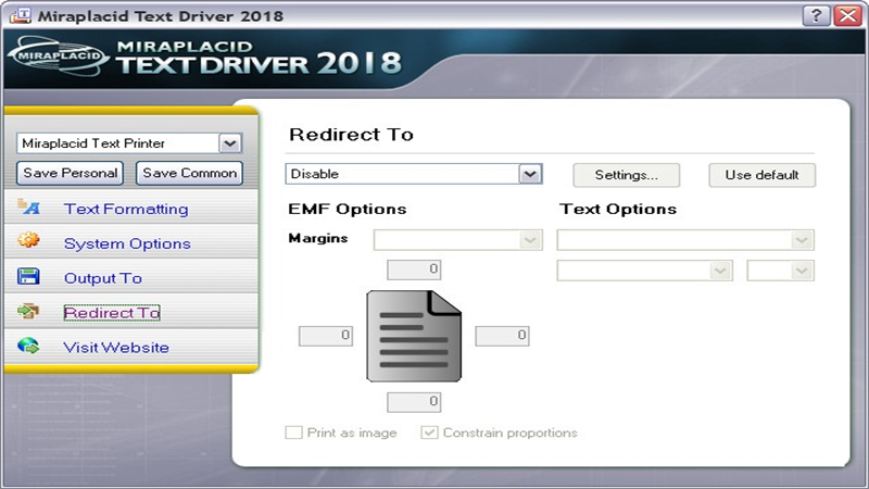 Phần mềm Miraplacid Text Driver