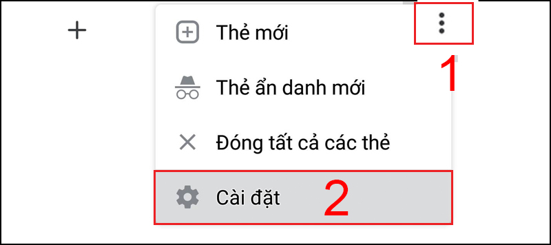 Vào Cài đặt