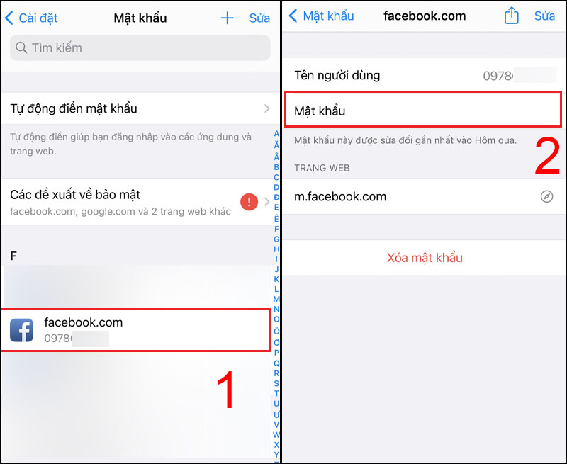 Bạn nhấn vào tài khoản Facebook của mình đã lưu trên trình duyệt