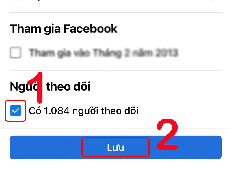 Hiển thị người theo dõi trên trang cá nhân