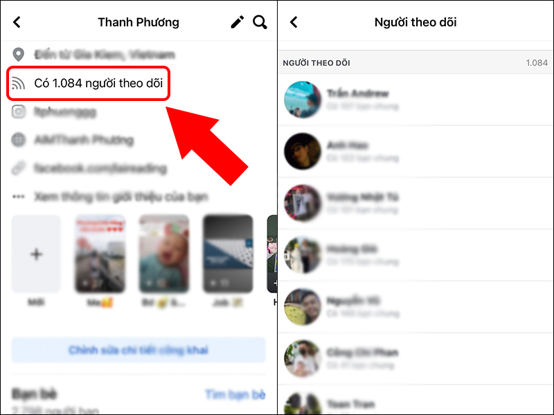 Xem danh sách những người đang theo dõi trên Facebook