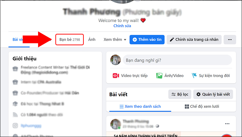 Cách xem người theo dõi trên Facebook bằng máy tính