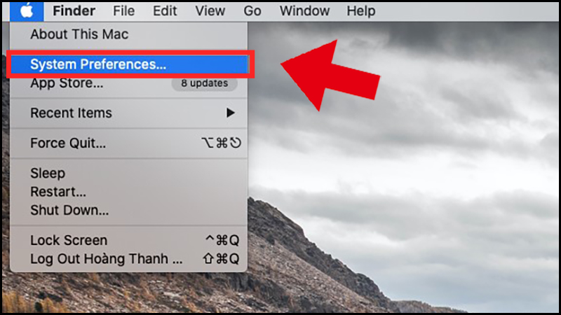 Chọn System Preferences…