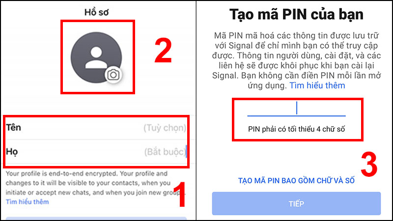 Sử dụng ứng dụng Signal trên điện thoại