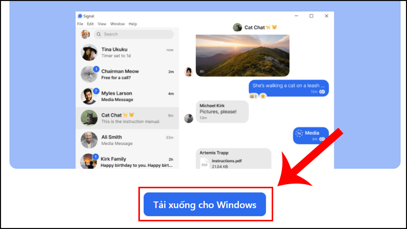  Bạn cài đặt Signal bản Windows