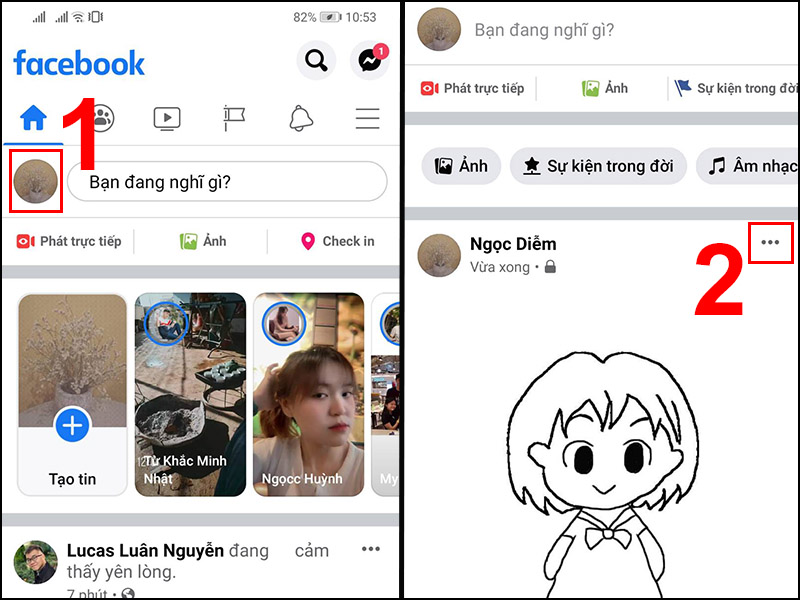 Bước 1: Vào Facebook cá nhân của bạn