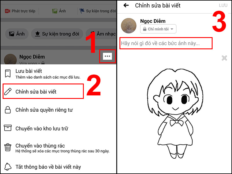 Bước 2: Nhấn vào icon dấu 3 chấm