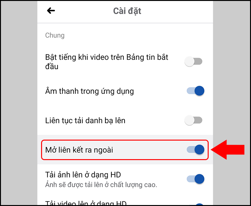 Mở liên kết ra ngoài