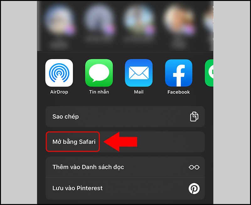 Mở bằng Safari