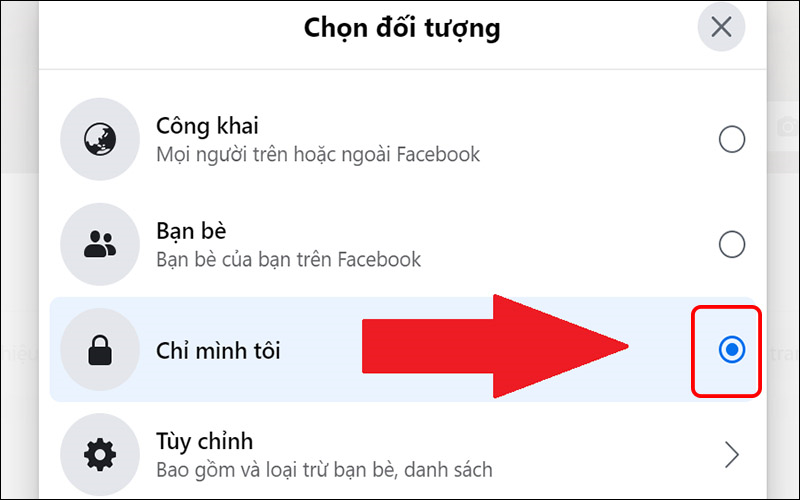 Chuyển từ Công khai sang Chỉ mình tôi