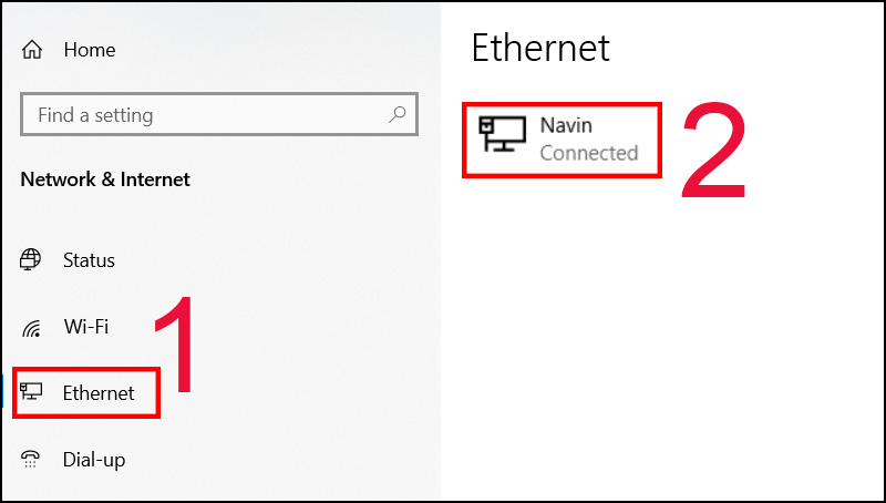 Chọn Ethernet