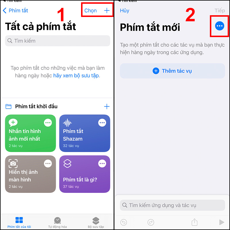 Tạo phím tắt Play/Pause trên Shortcuts