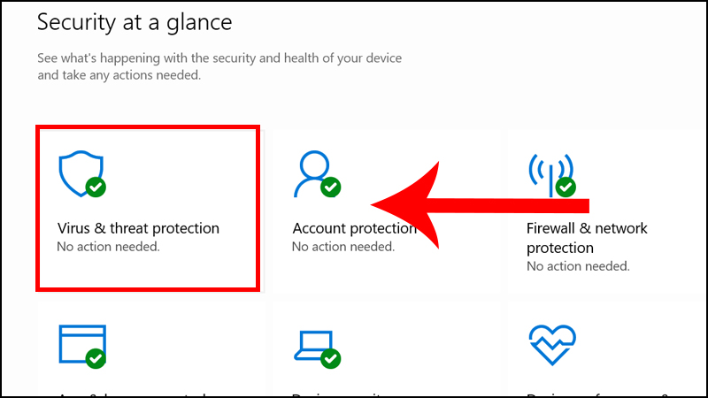 Chọn Virus & threat protection