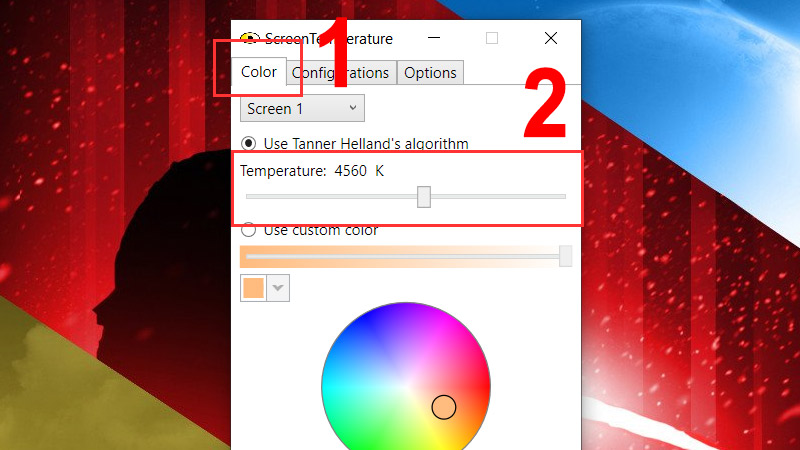 Thiết lập nhiệt độ màu