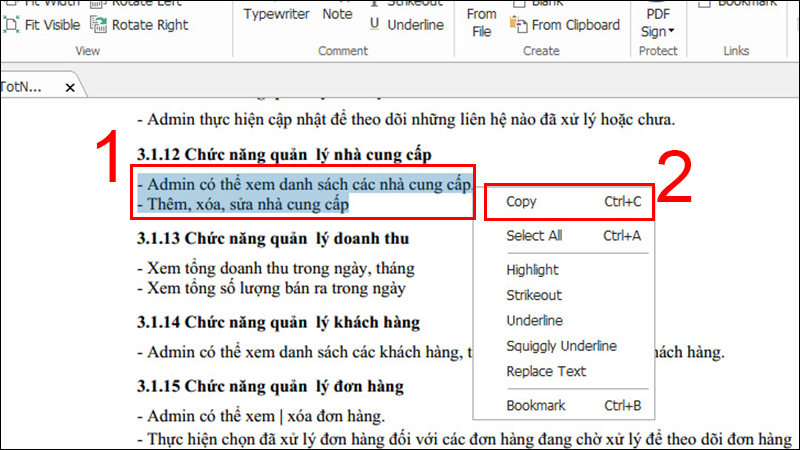 Bôi đen đoạn văn bản cần copy > Nhấn phải chuột chọn Copy (hoặc sử dụng phím tắt Ctrl + C).