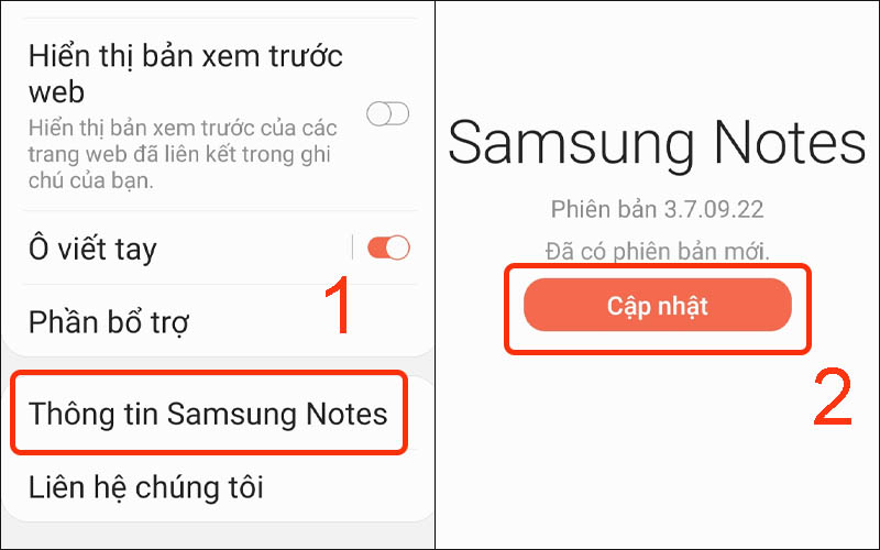  Cập nhật trong Samsung Notes