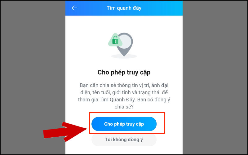 Cho phép truy cập vị trí