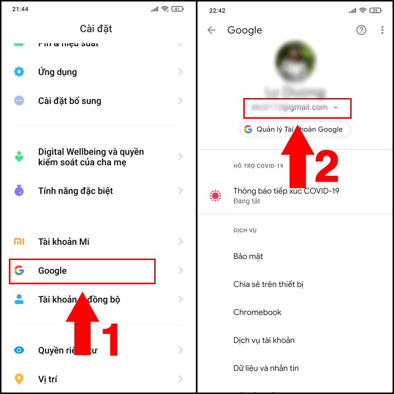 Gỡ và thêm lại tài khoản Google