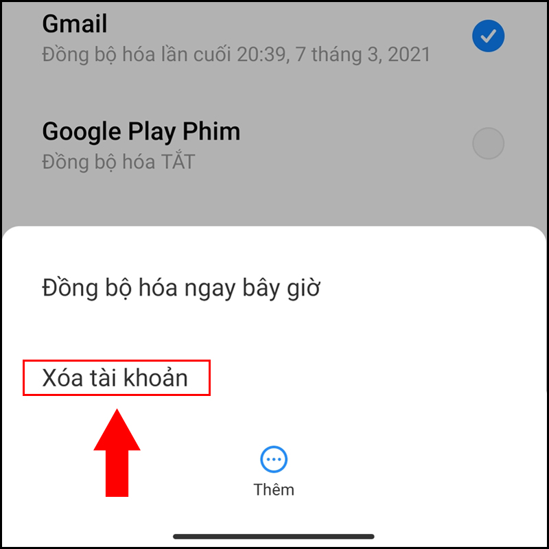 Gỡ và thêm lại tài khoản Google