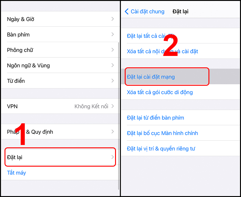 reset mạng