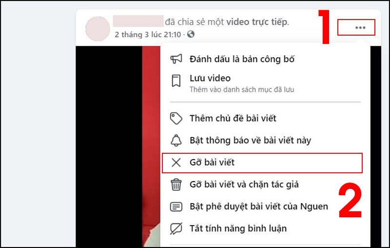 Cách gỡ bài, xóa bài viết trong nhóm Facebook bằng máy tính