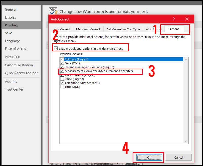 Bật tính năng chuyển đổi đơn vị đo trong Word và PowerPoint