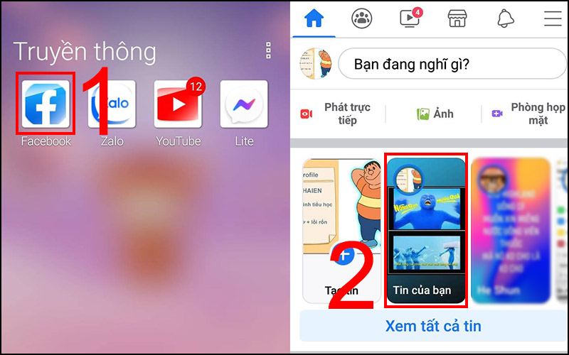 Vào Facebook cá nhân của bạn