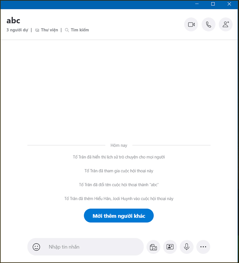 Bước 6: Bạn đã tạo thành công cuộc trò chuyện.