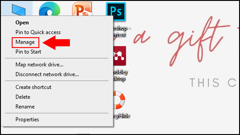 Chọn Manage tại This PC