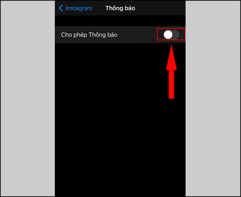 Tắt thông báo ứng dụng Instagram