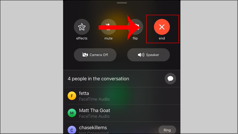 Nhấn End để kết thúc cuộc gọi