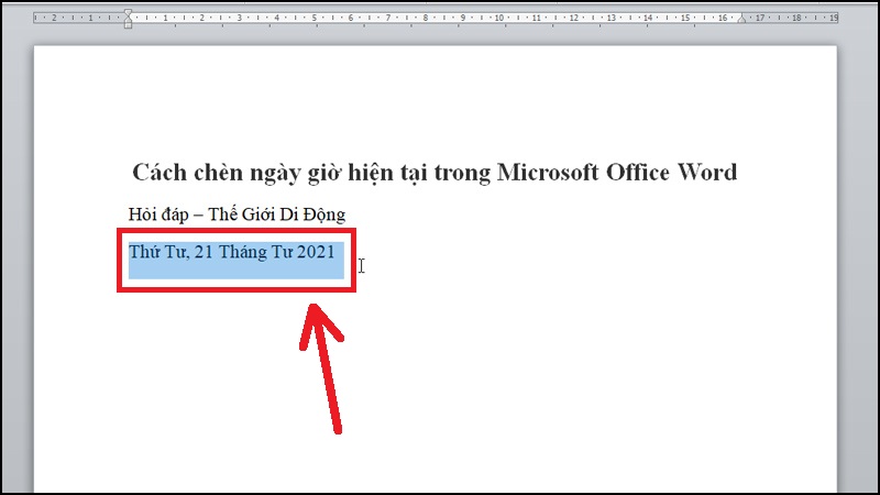 Chèn ngày tháng với định dạng tiếng Việt