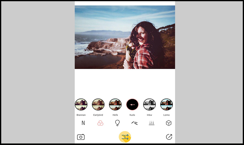 Giao diện chụp ảnh app Vintage Camera- Lomo