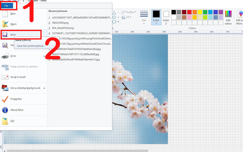 Hình lưu hình ảnh bằng phần mền Paint
