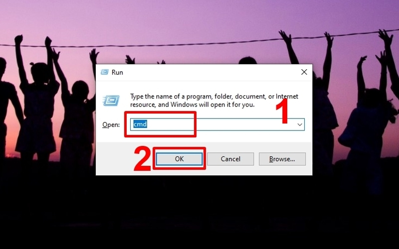Nhập cmd trong Command Prompt trên máy tính