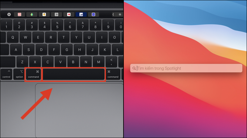 Tổ hợp phím Command + Space