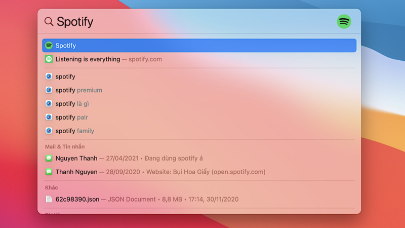 Tìm kiếm phần mềm cực nhanh với Spotlight