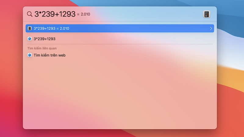 Bạn có thể thực hiện tính toán thông qua Spotlight