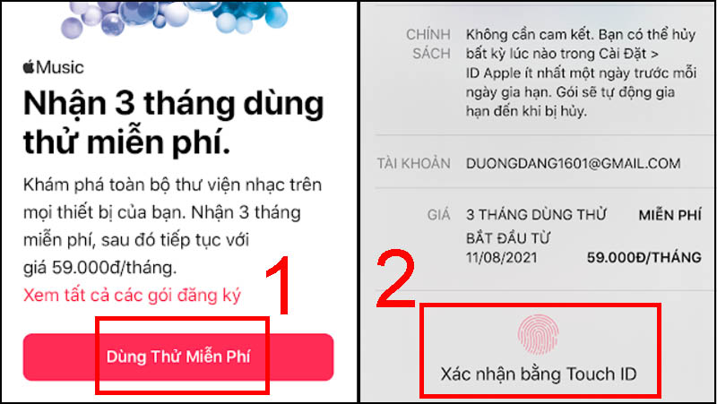 Bạn có thể sử dụng vân tay hoặc mật khẩu để xác nhận tài khoản